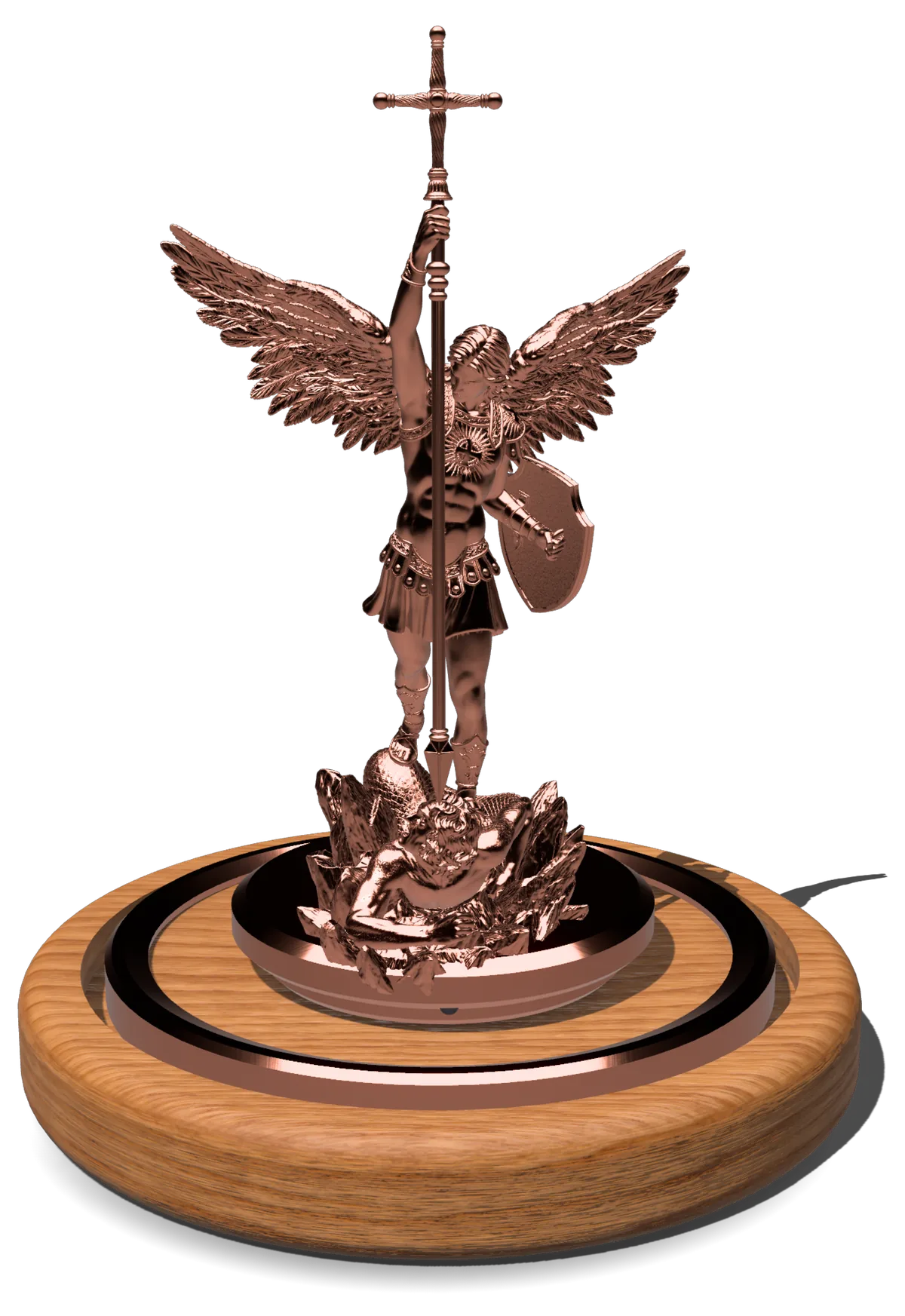 Michael, Edition I, copper finish, on a solid wood base